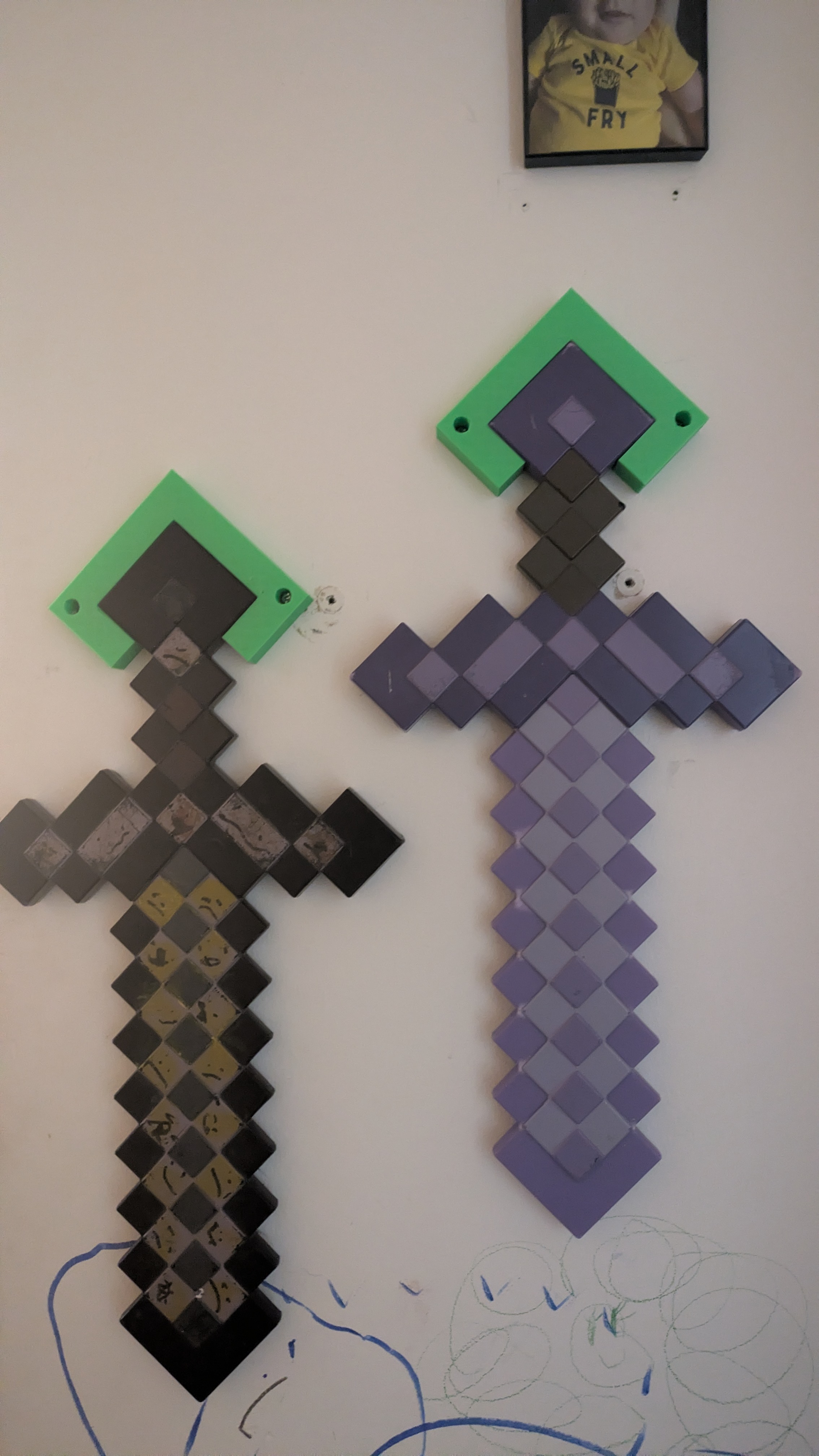 minecraft toy weapon wall mount