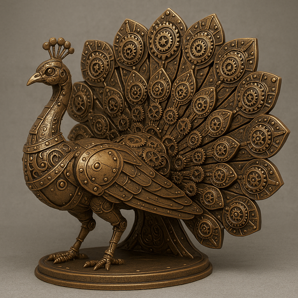 Steampunk Peacock Statue