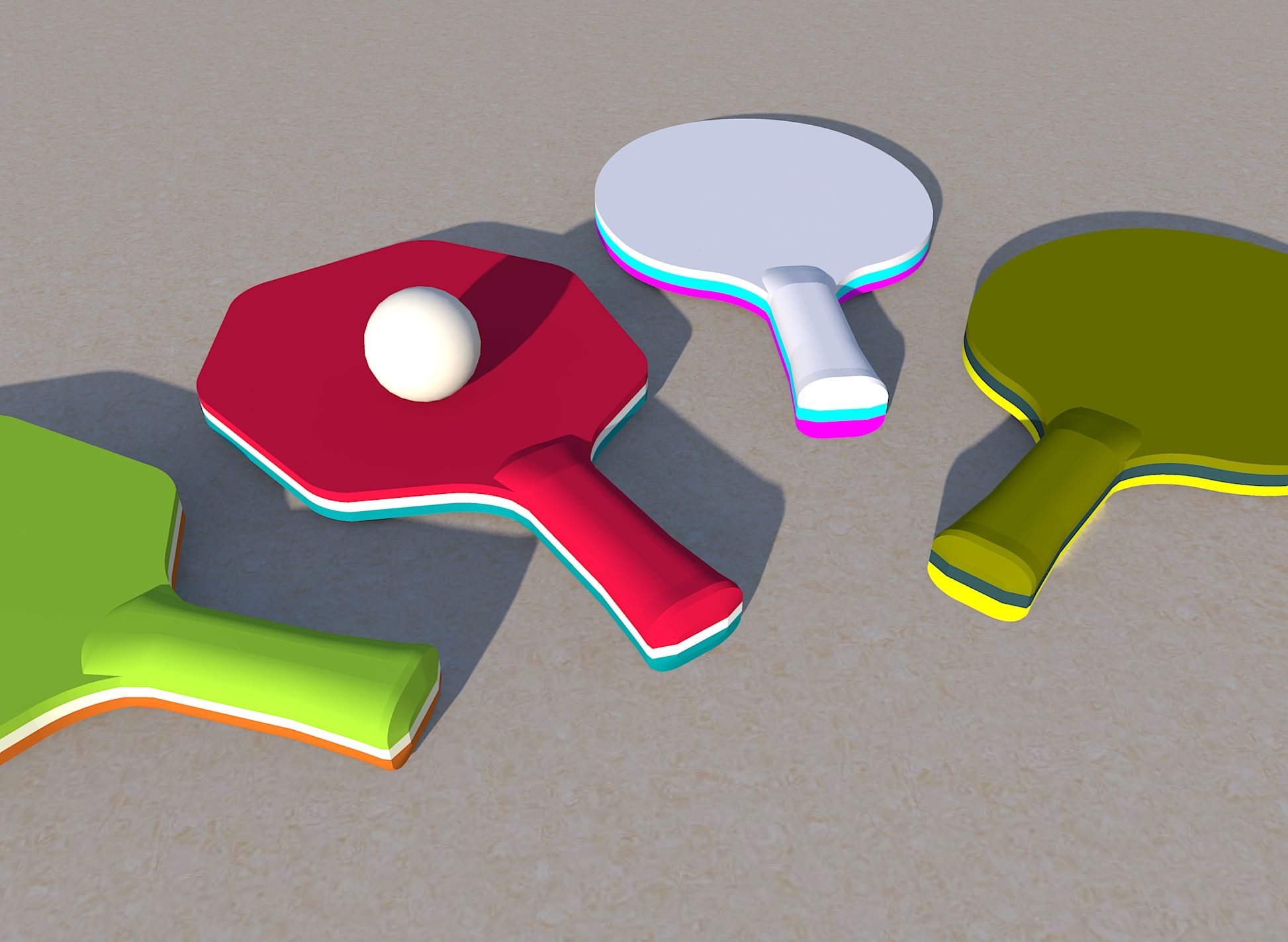 3-layer table tennis racket |  ping pong paddle 3D model by transformat