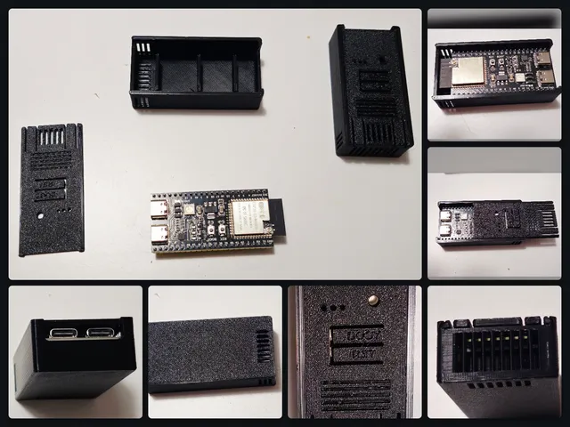 ESP32-S3-DevKitC-1 (N16R8) Slide Case – Pin Header Support & Integrated Buttons