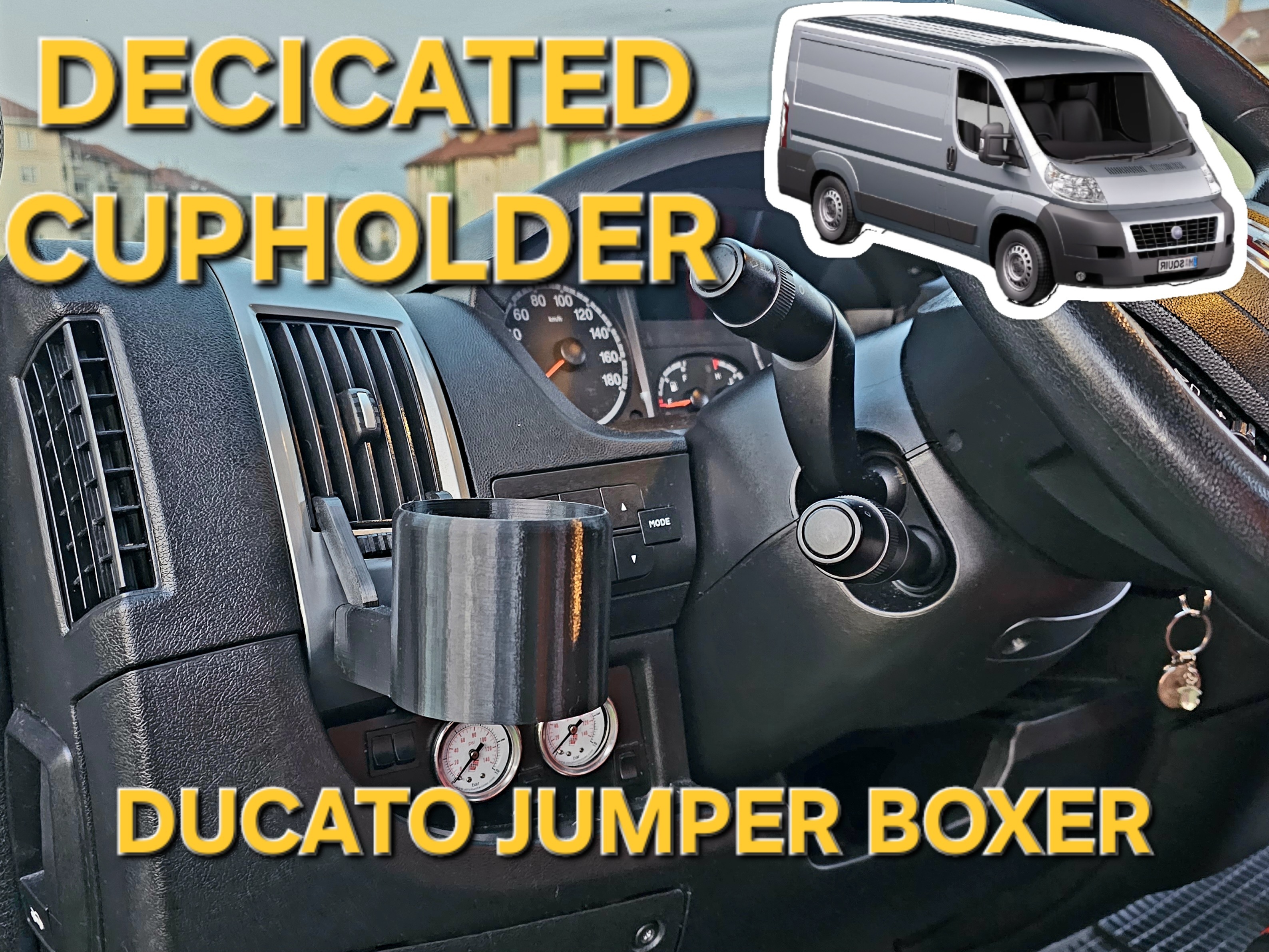 Cup holder for Fiat Ducato, Renault Boxer and Citroen Jumper!