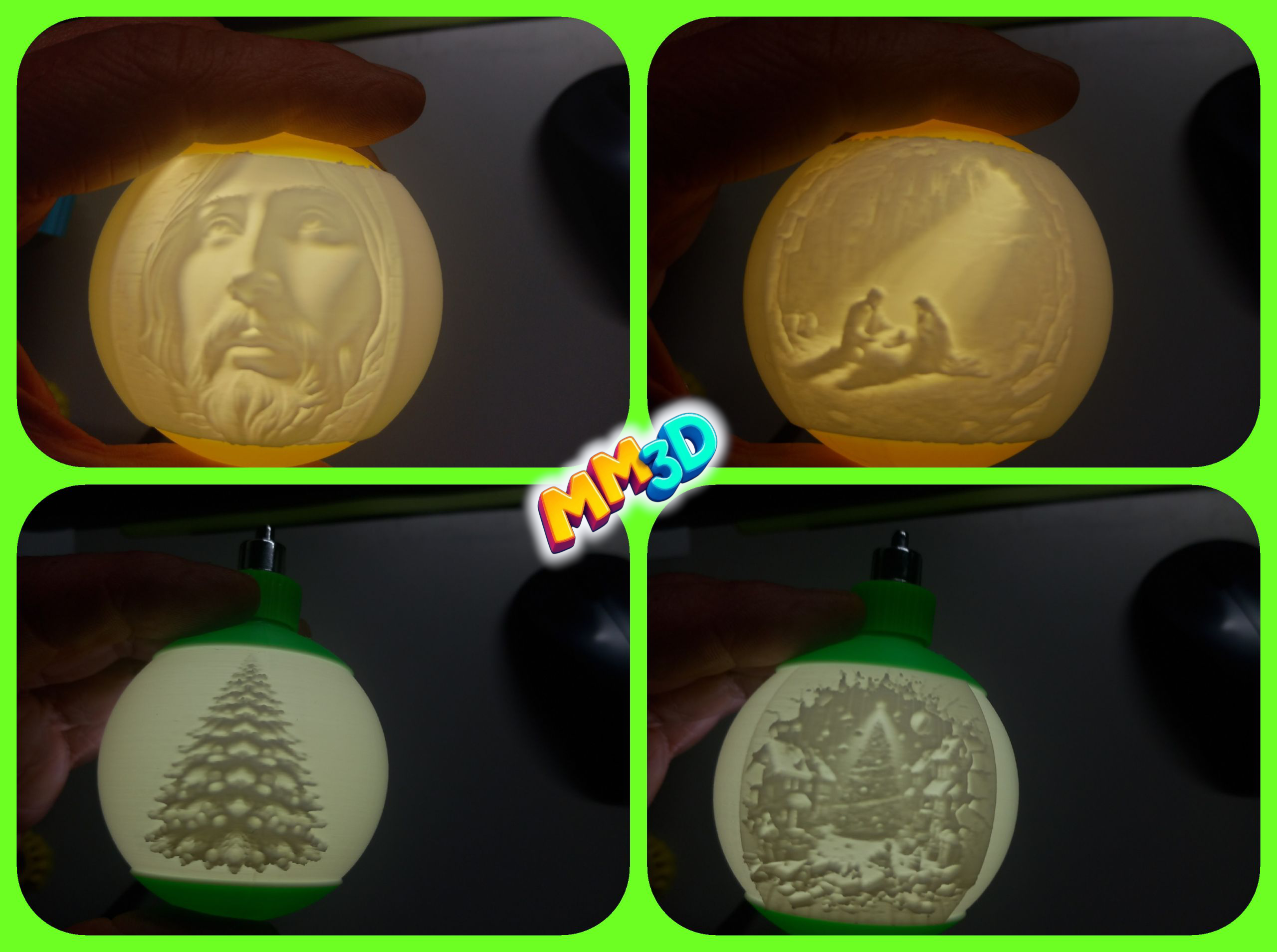 Christmas bauble Lithophane Ornaments