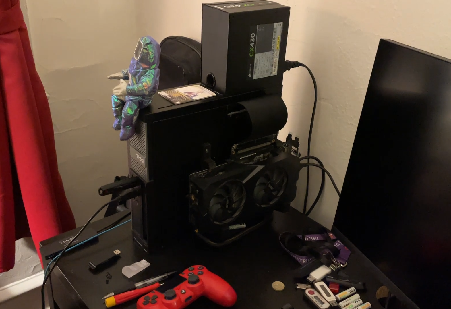 GPU Holder for outsite PC Case, such as Optiplex (Adjust for your GPU size)