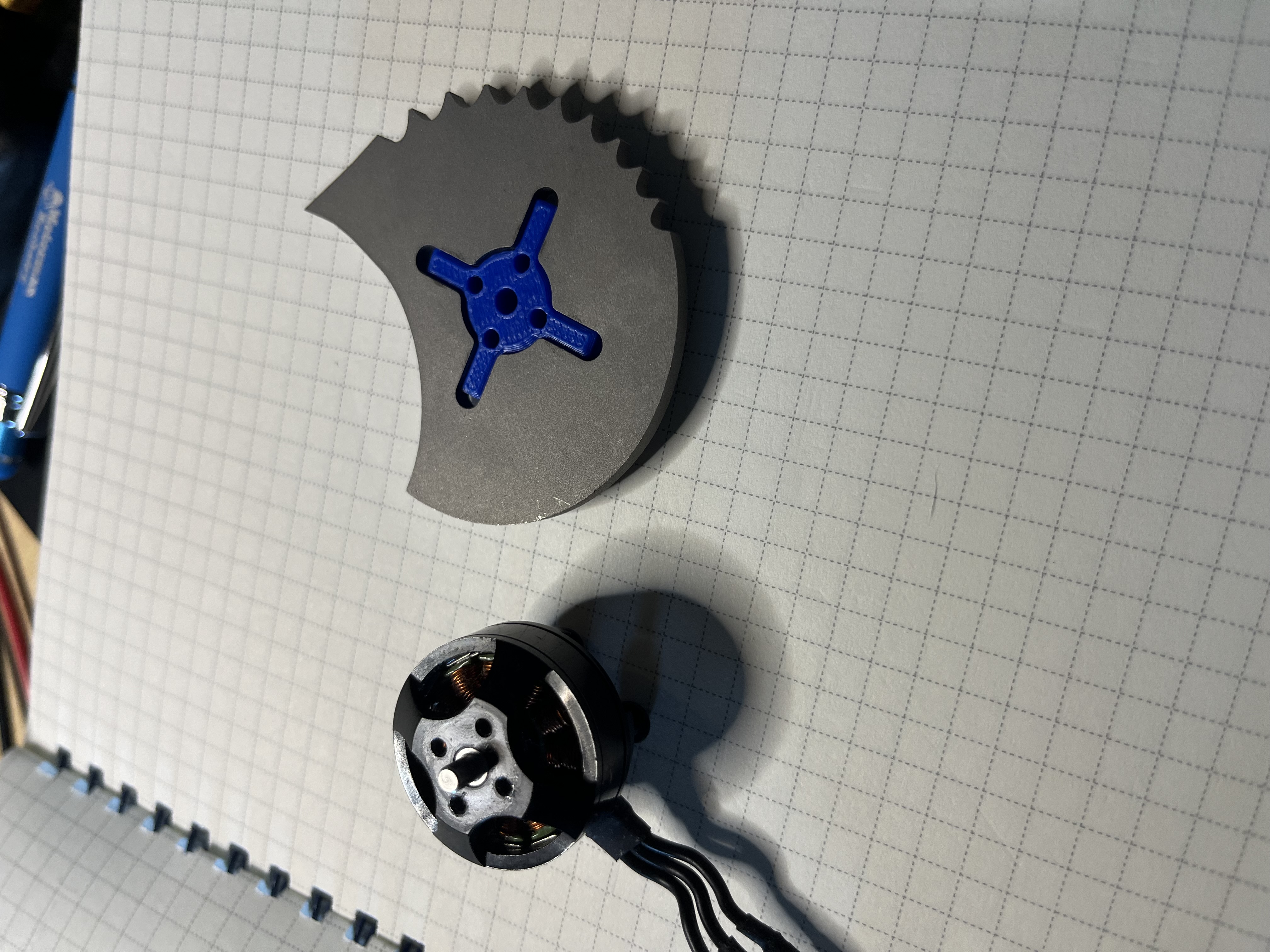 FingerTech 2.75in Asymmetrical Titanium Blade brushless motor mount