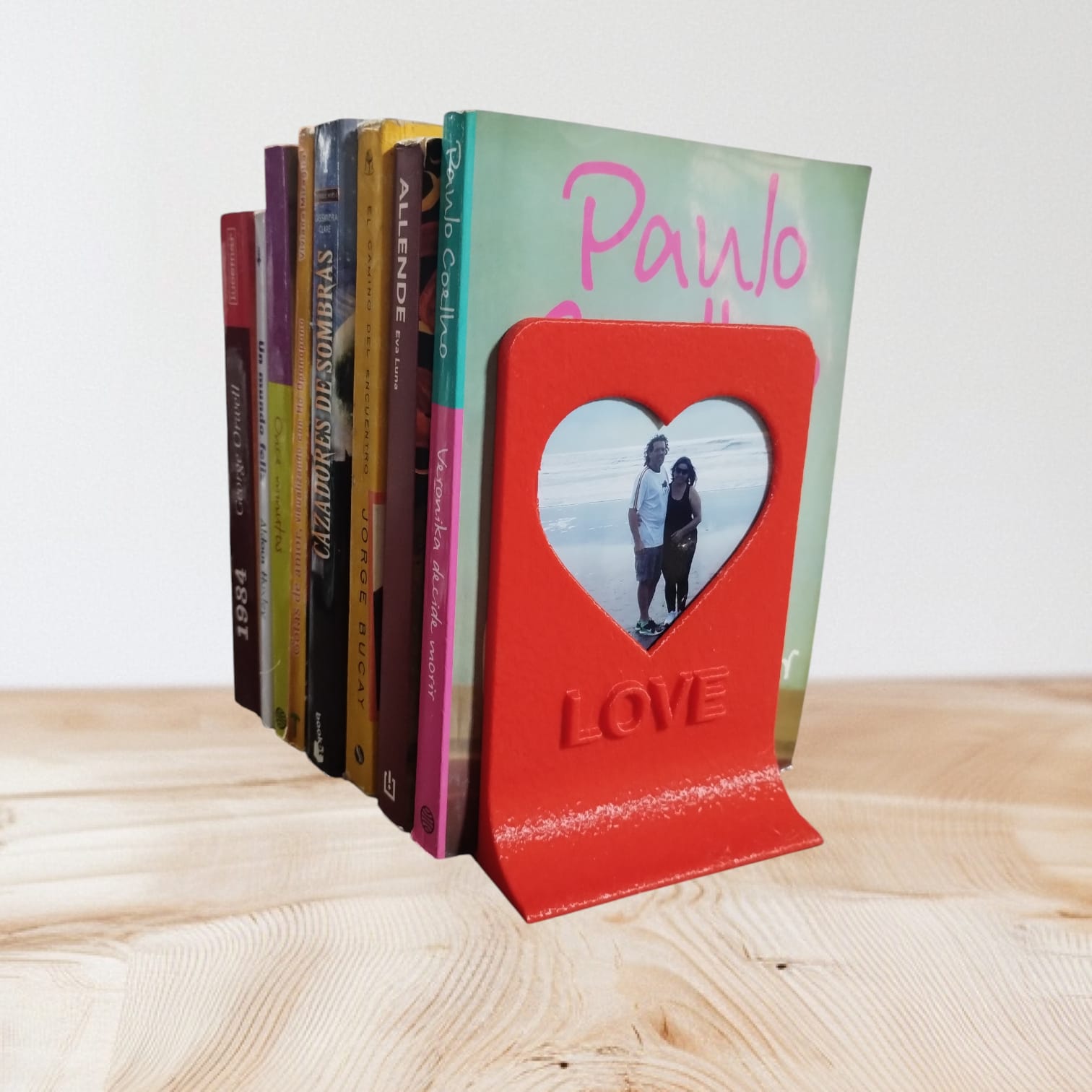 Heart-shaped bookend and picture frame - Sujeta Libro corazon y porta retrato