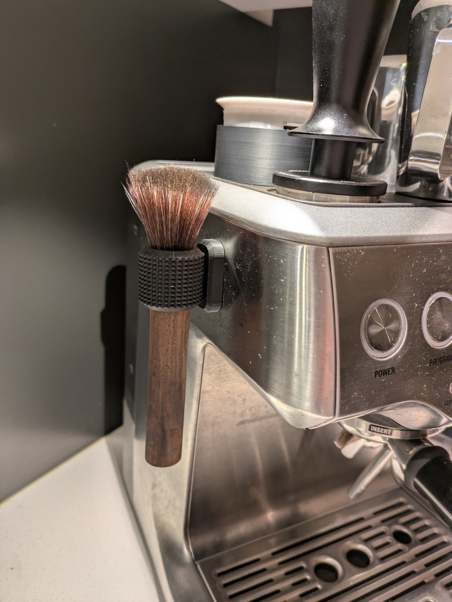 Magnetic Espresso Coffee Brush Ring + Holder