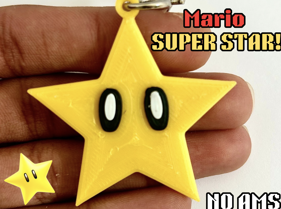Mario - Superstar/Star Keychain