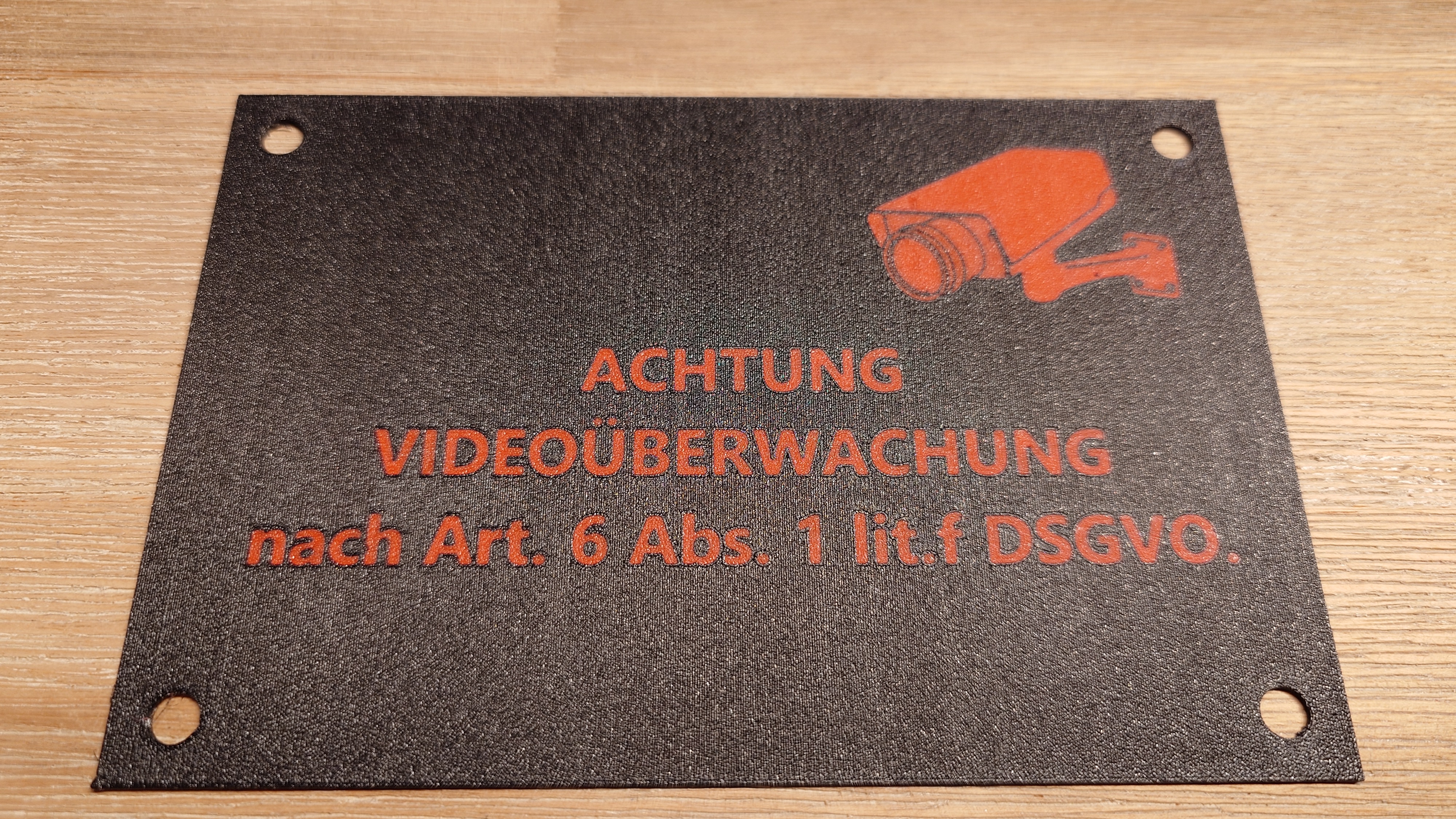 Video Surveillance Sign / Videoüberwachung Schild / 15x10cm 3D model