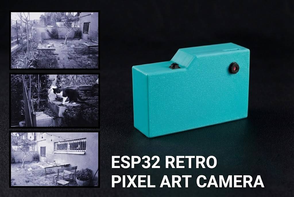esp32 retro pixel art camera