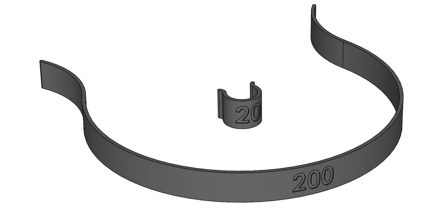Clip-On Straight Pipe Cut Guide (20–200 mm) 3D model