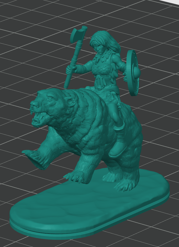 Bear Riding Female Barb 3D model by Brennus