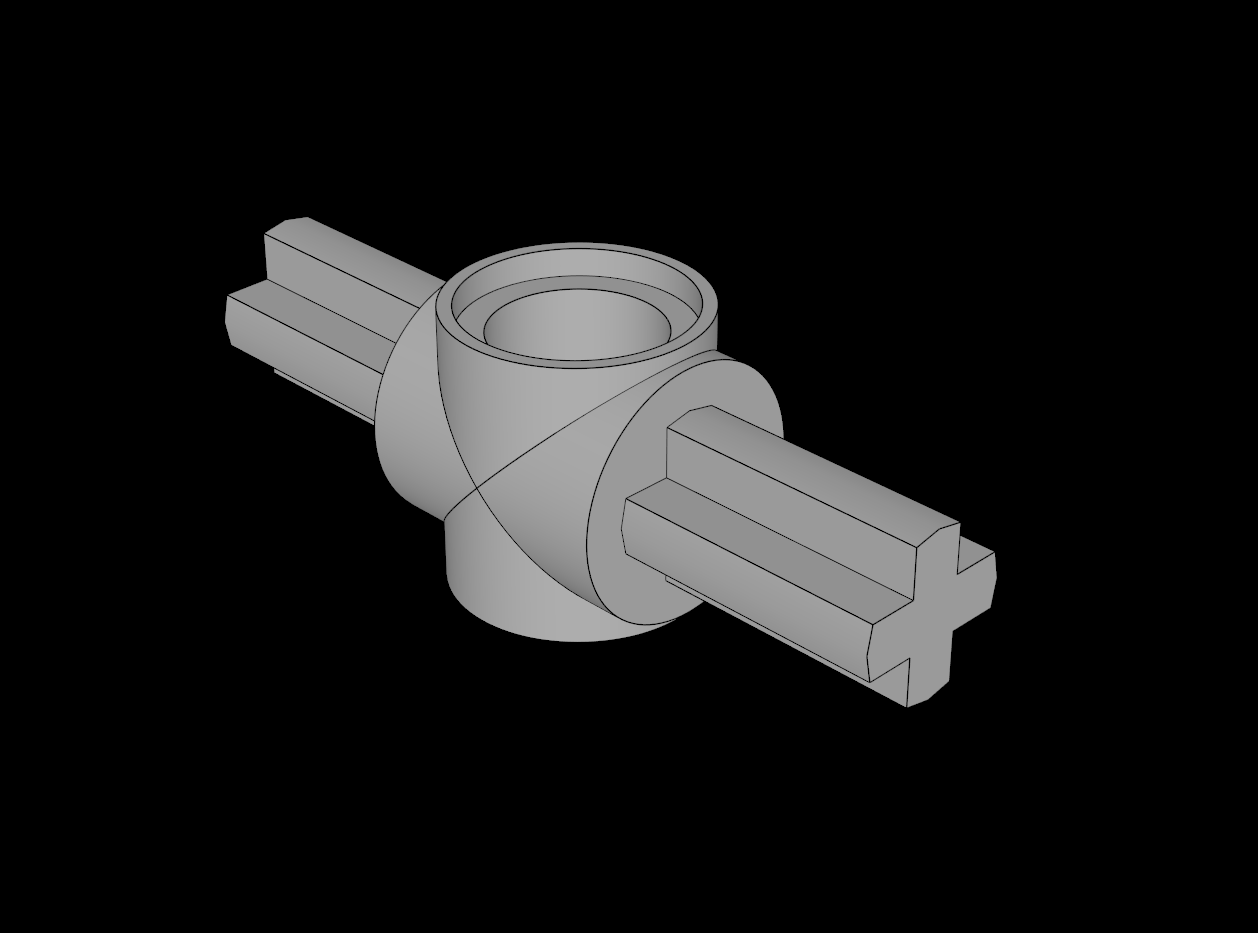 Lego Compatible (27940.dat) Technic Axle  3L with Middle Perpendicular Pin Hole