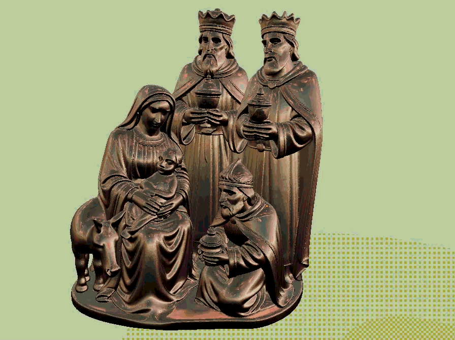 Mary and Jesus Nativity with The Three Kings