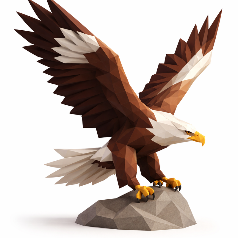 Low Poly Eagle – Landing Pose (Minimal-Support STL) by 3DTimon ...