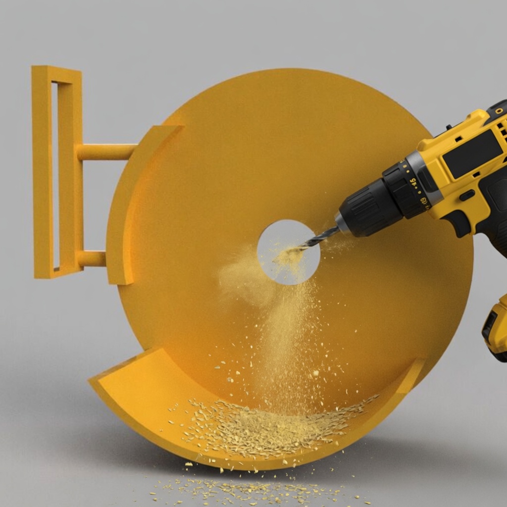 Drill Dust Catcher with Small Handle – Held Against the Wall