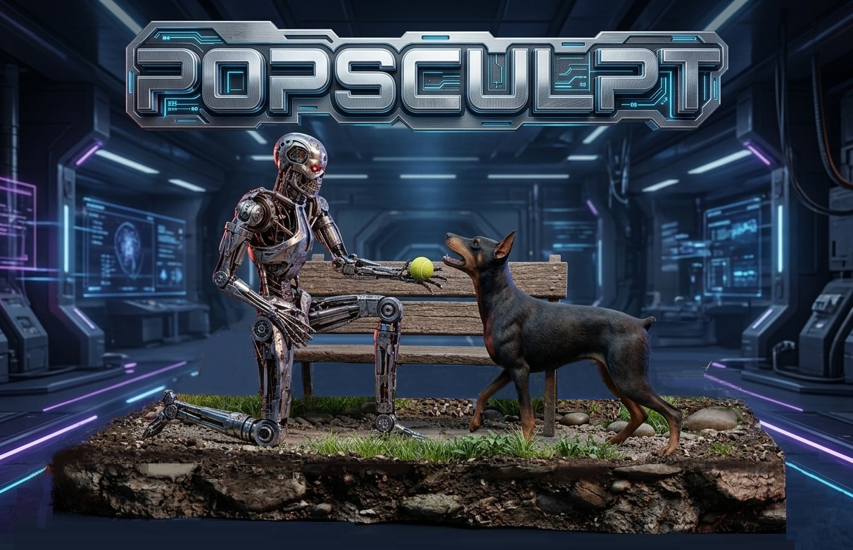 Diorama terminator t800 qui joue à la balle