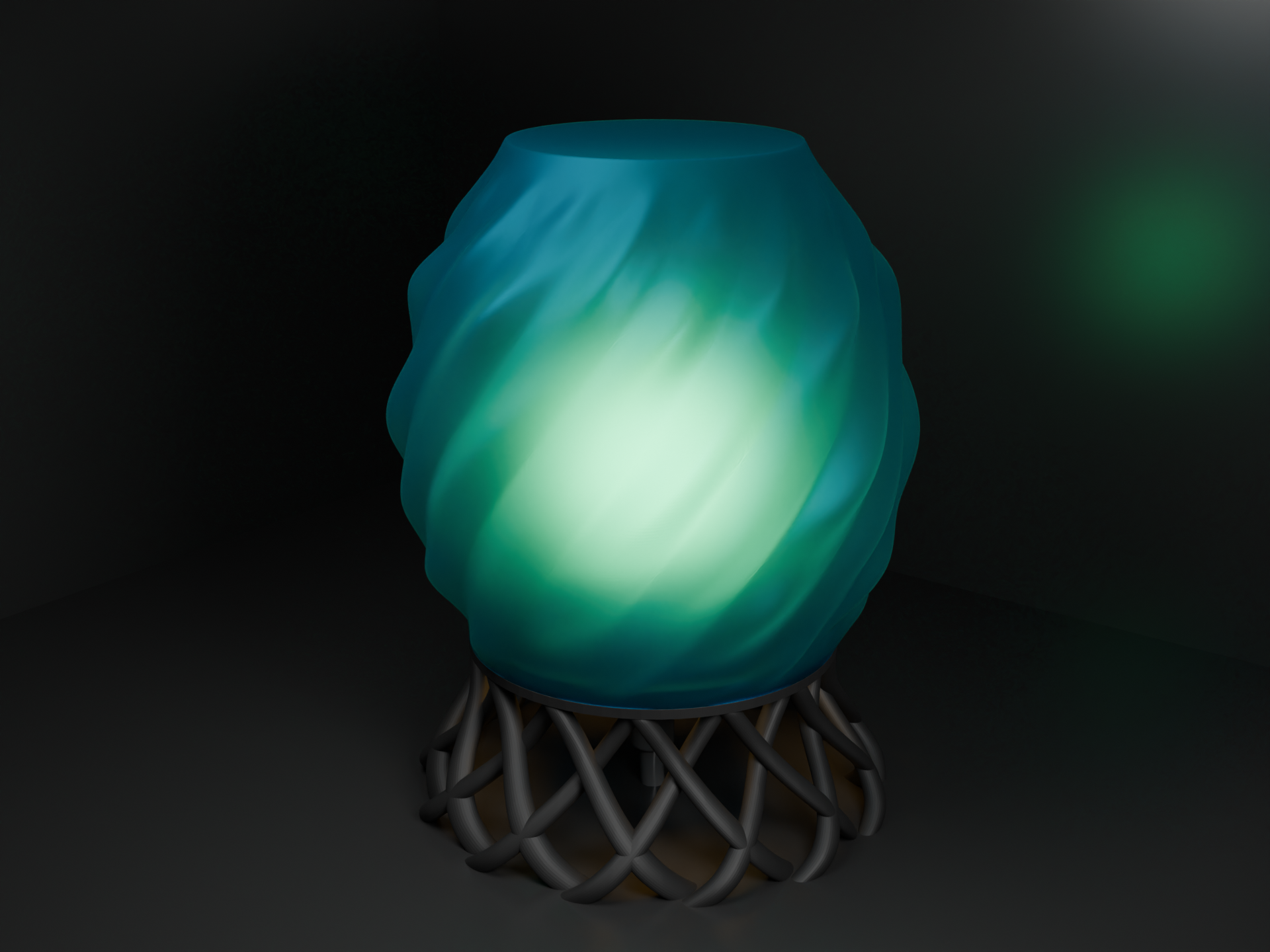 TwistGlow Table Lamp – Snap Fit E27 Light with Organic Shade