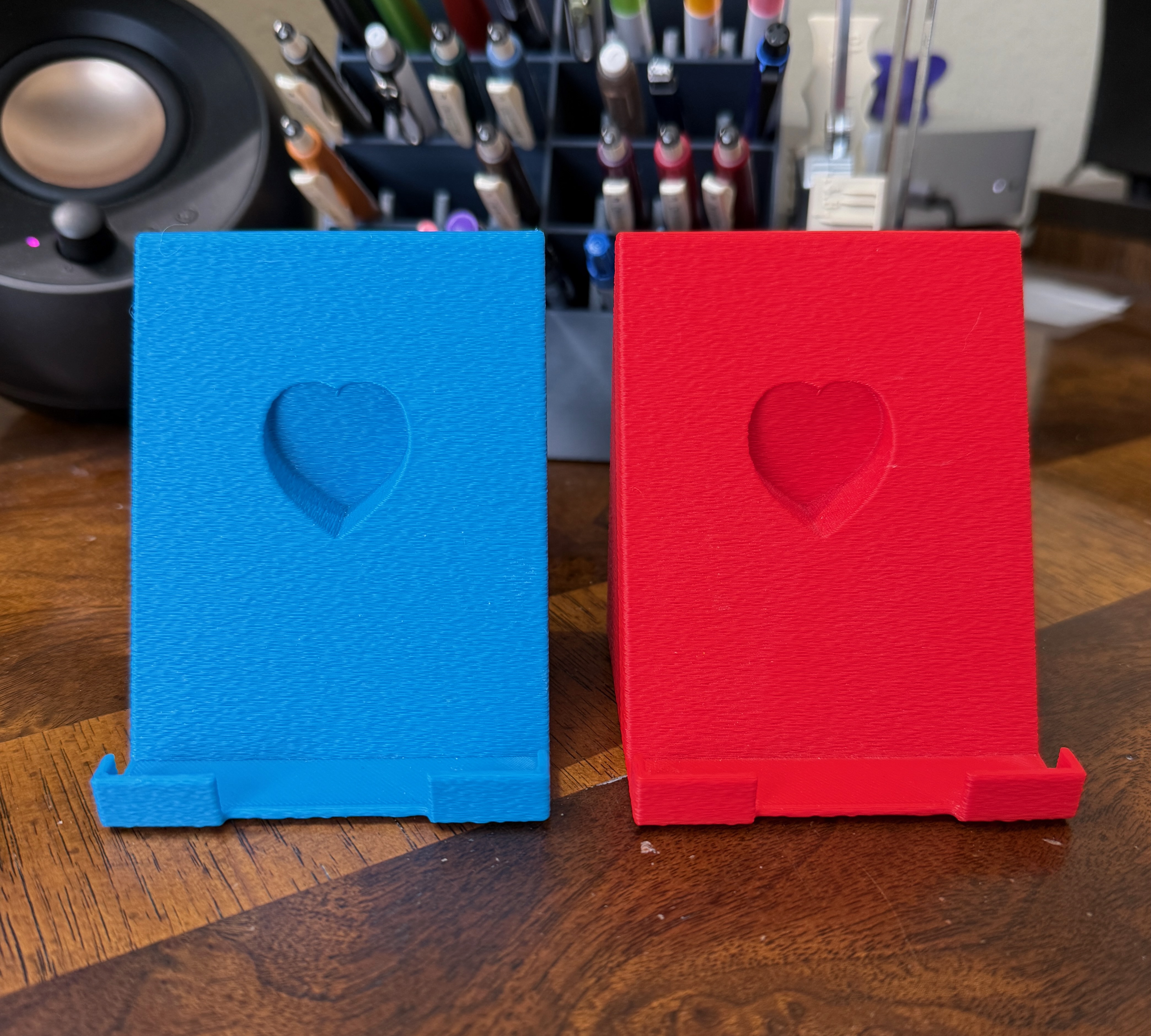 iPhone stand with embossed heart