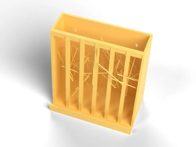 Hay Rack - Wall Hay Feeder for Rabbits, Guinea Pigs and Chinchillas, No Supports (OpenSCAD)