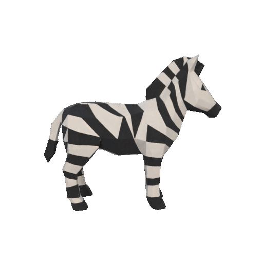 Low Poly Zebra 3D Model