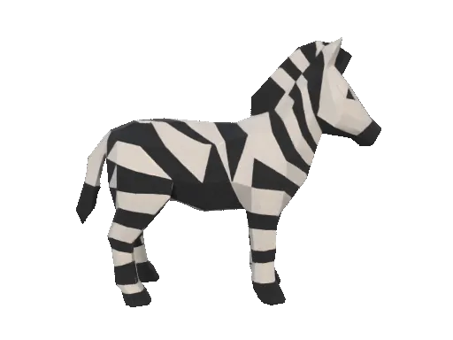 Low Poly Zebra 3D Model