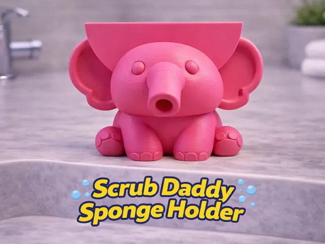 Barney the Elephant Scrub Daddy Holder