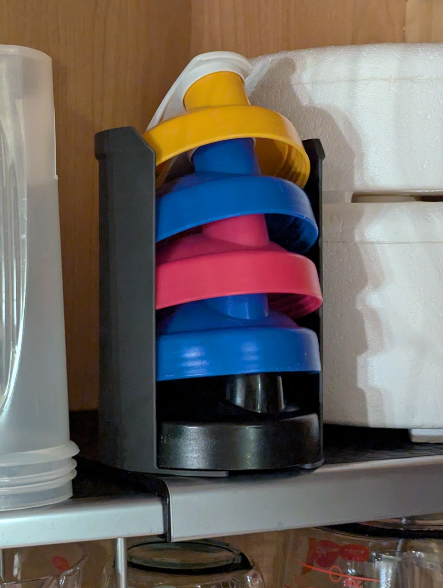 Blender Bottle Classic Size Lid Organizer Holder Stacker (Parametric F3D)