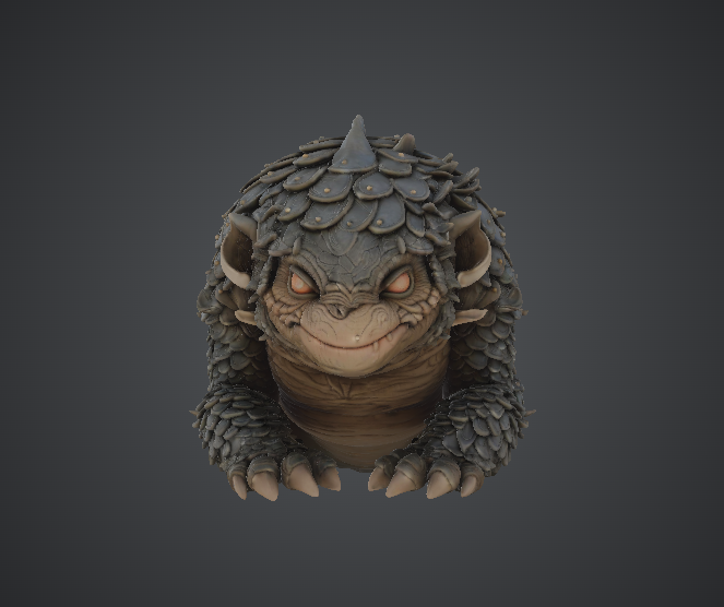 Crouching Stone-Scaled Creature – Fantasy Monster