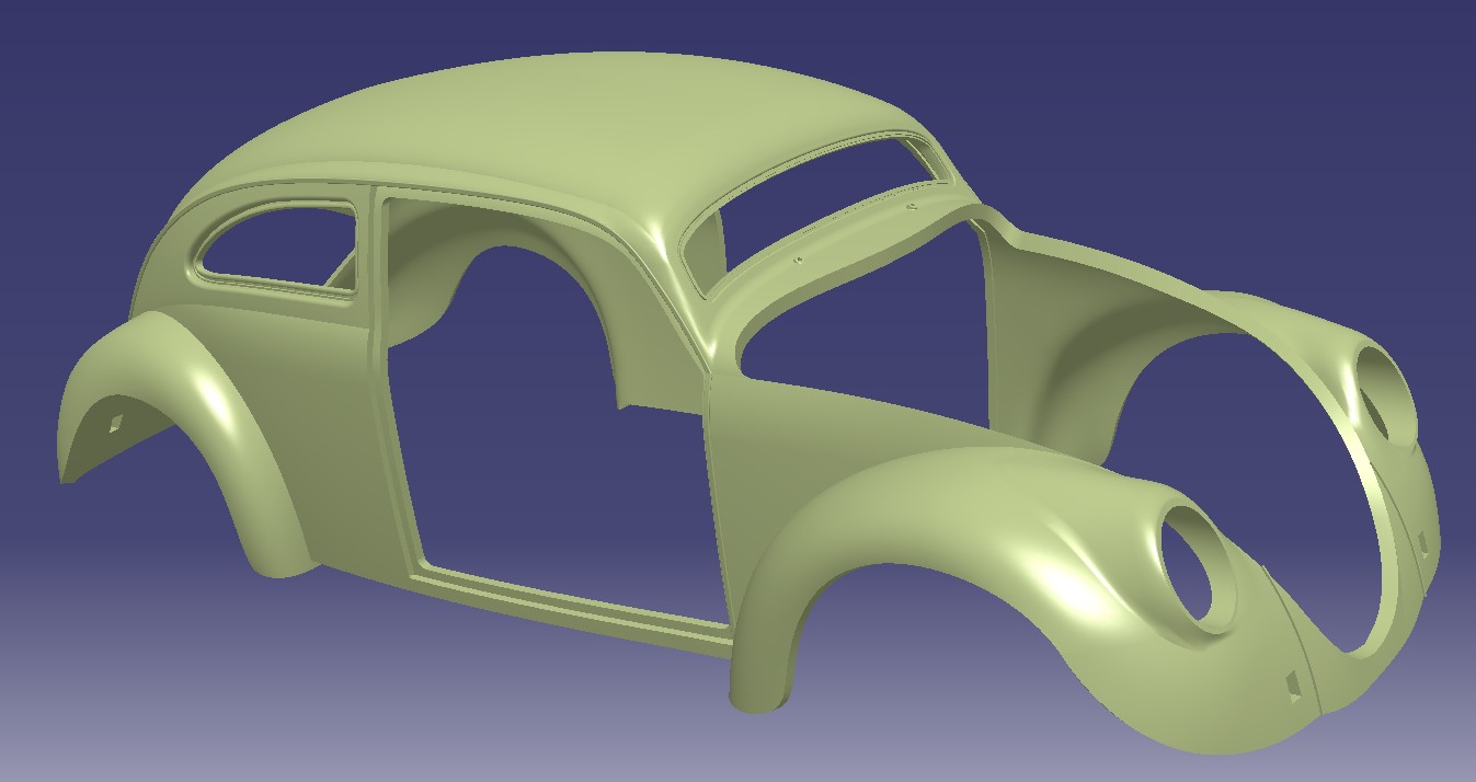 Chopped VW beetle split window W/O trim