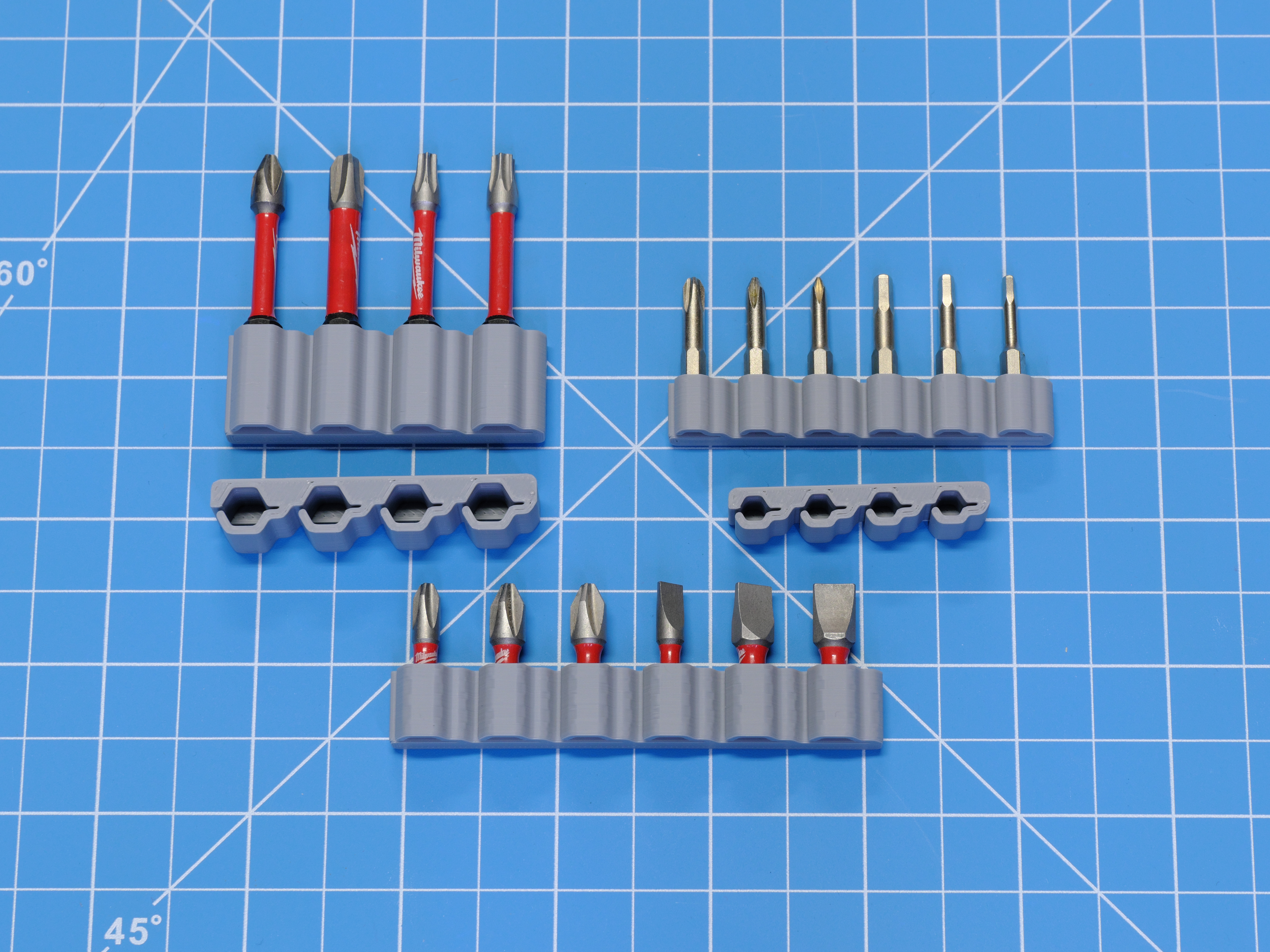 Slim Hex Bit Holder (1/4 inch, 4 mm, REV2) 3D model