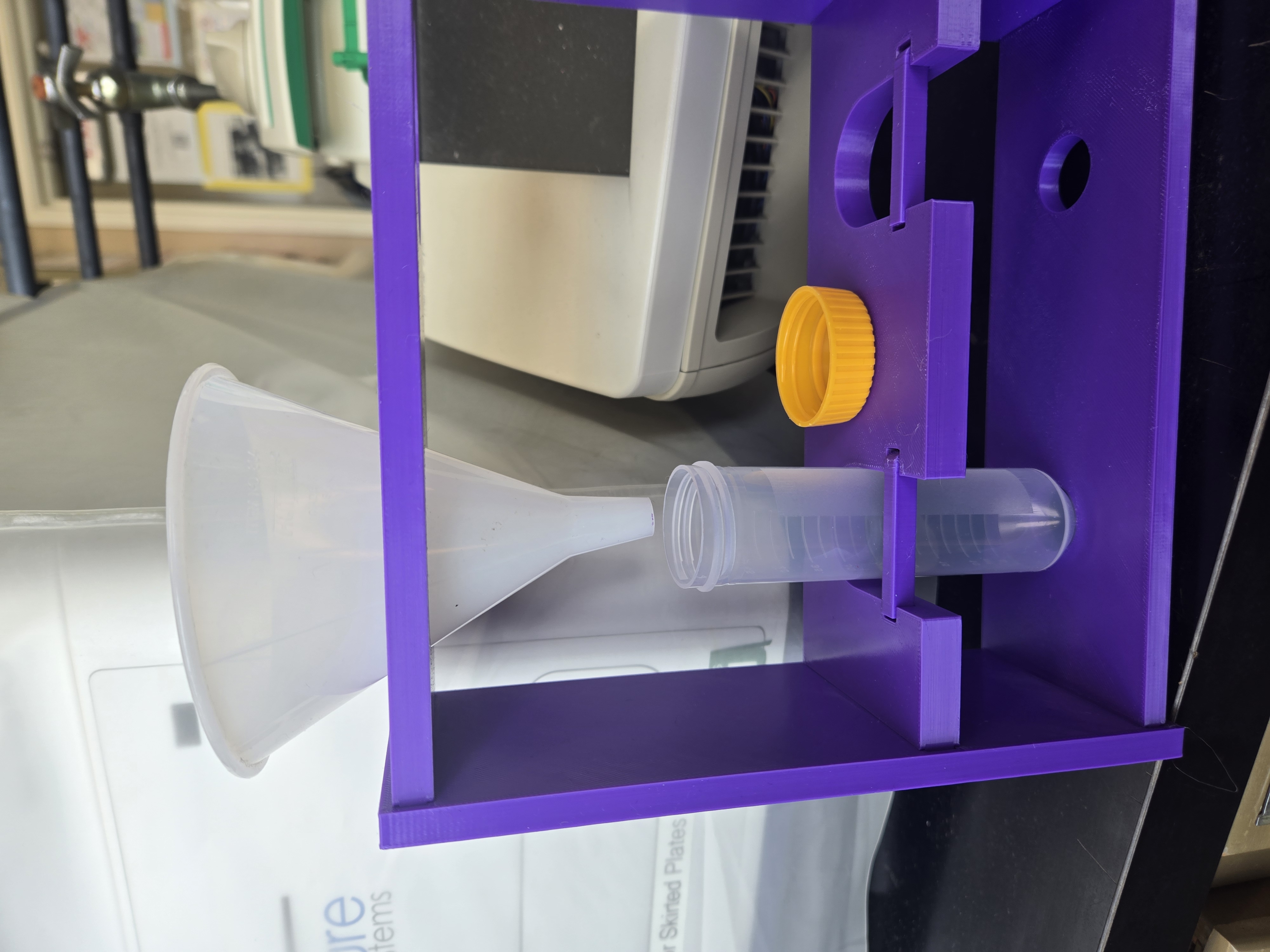 Funnel and 50 mL Tube rack