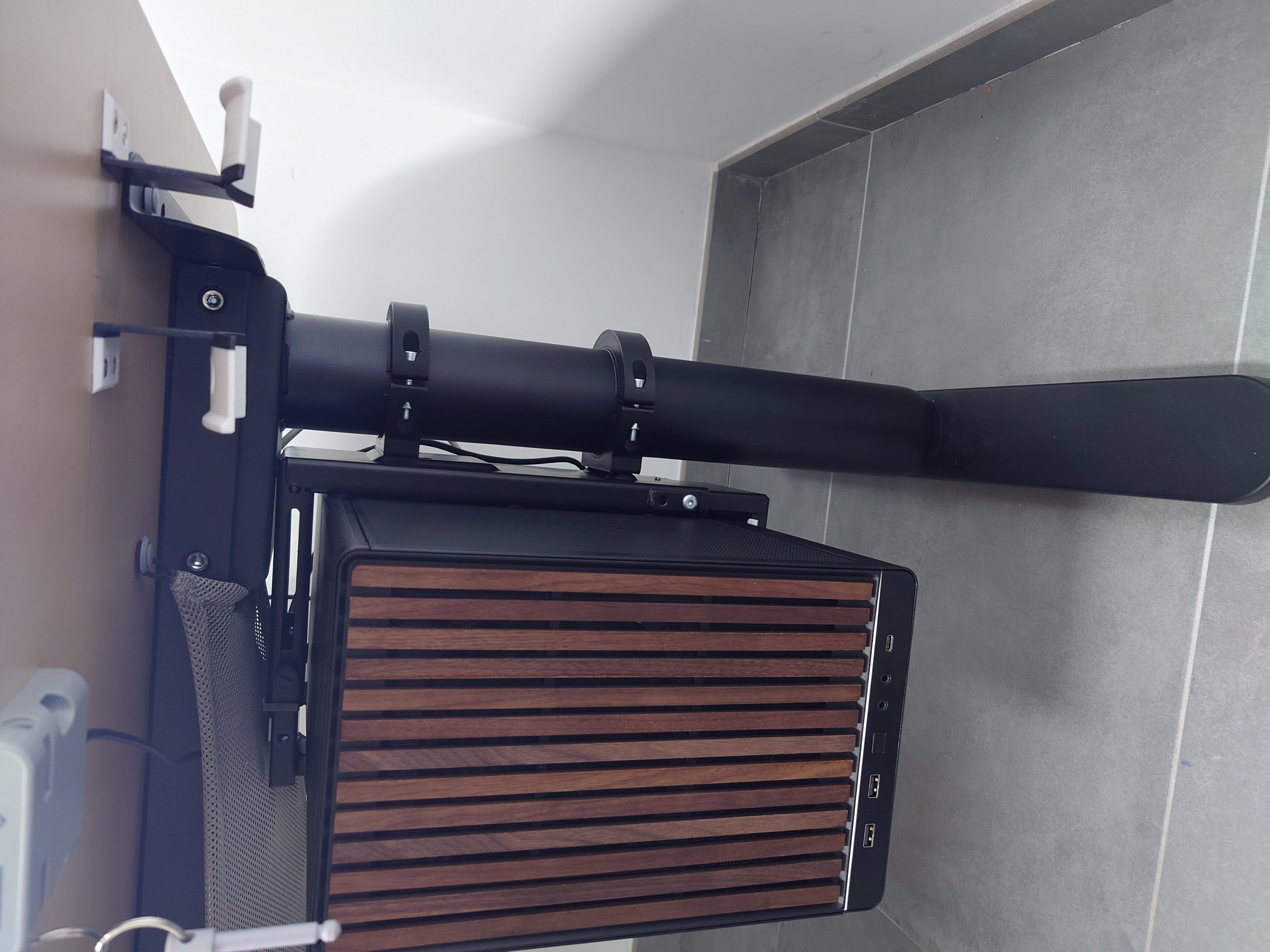 IKEA Bekant pole mount for CPU holder