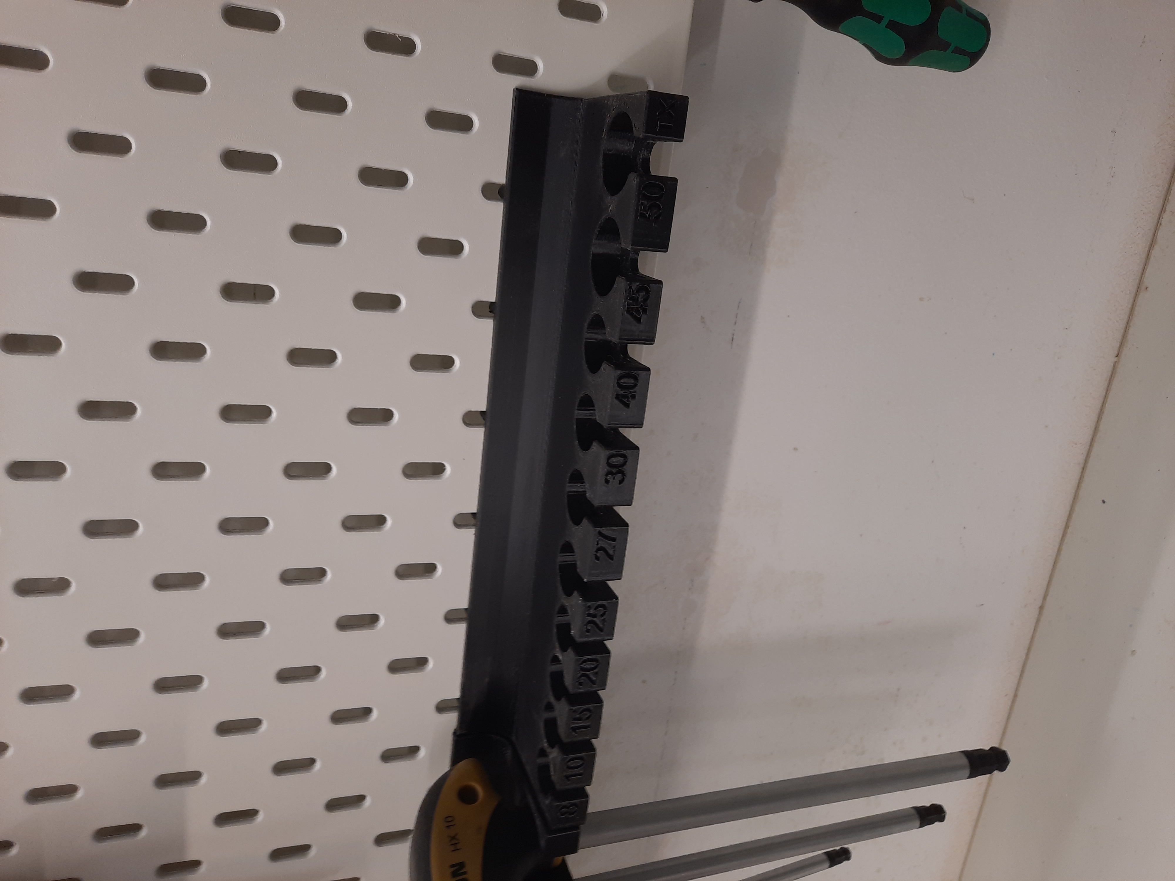 Ikea Skadis Halterung für Torx Schlüssel mit L-Griff von Proxxon 3D model