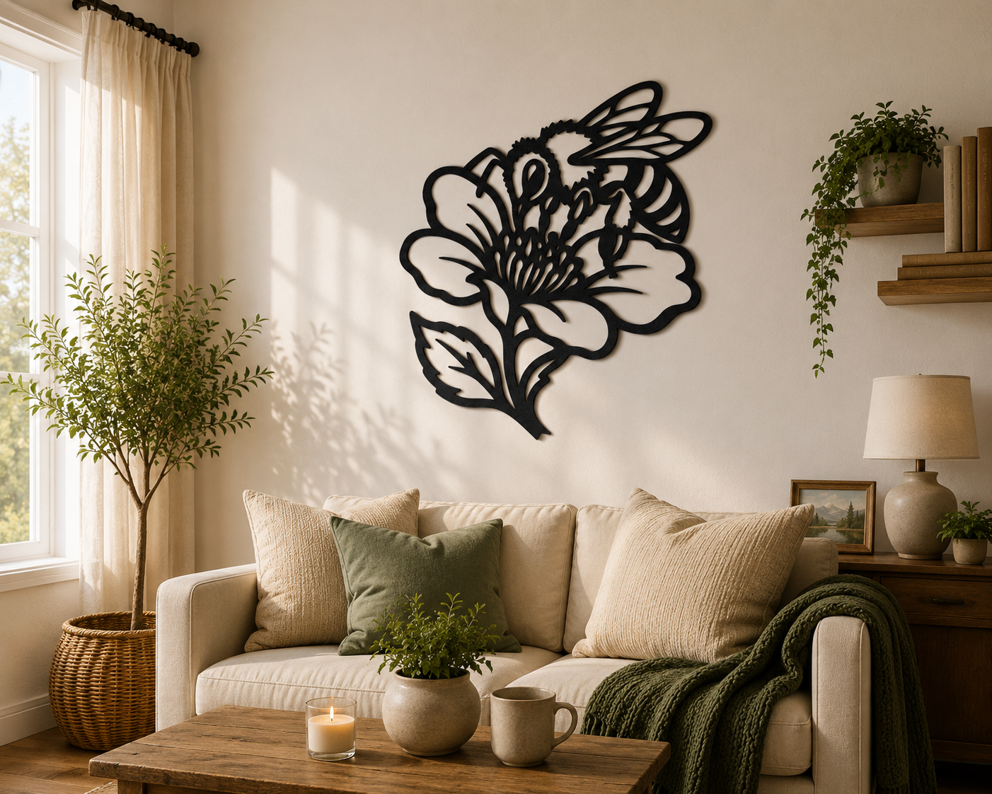 Bee Flower 2D Wall Art