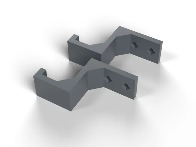 Under-Desk Keyboard Hanger - Pair of Brackets to Store a Keyboard Off the Desk, No Supports (OpenSCAD)