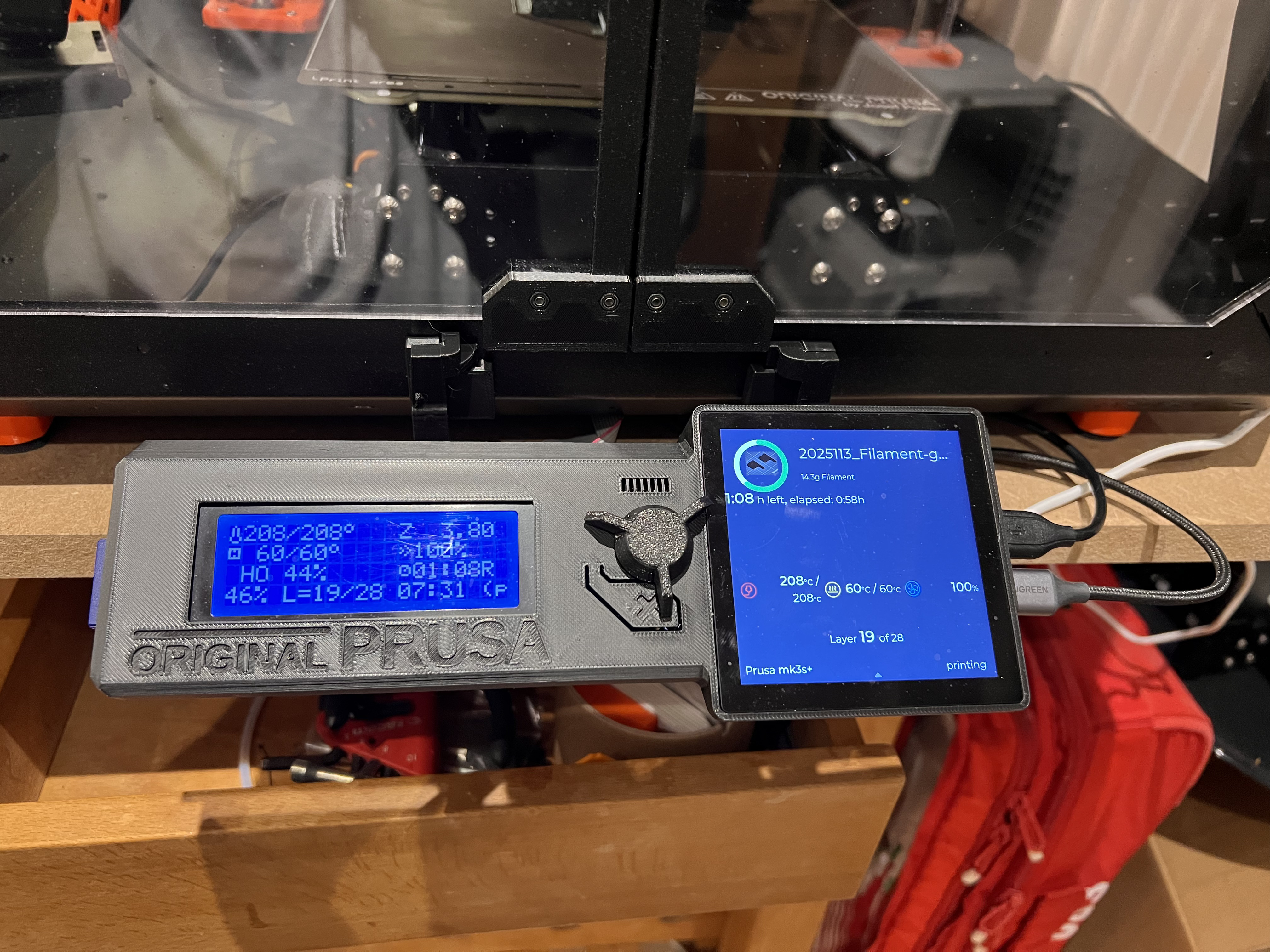 Lower Brackets for detachable LCD + Hyperpixel 4 Square outside the OPE