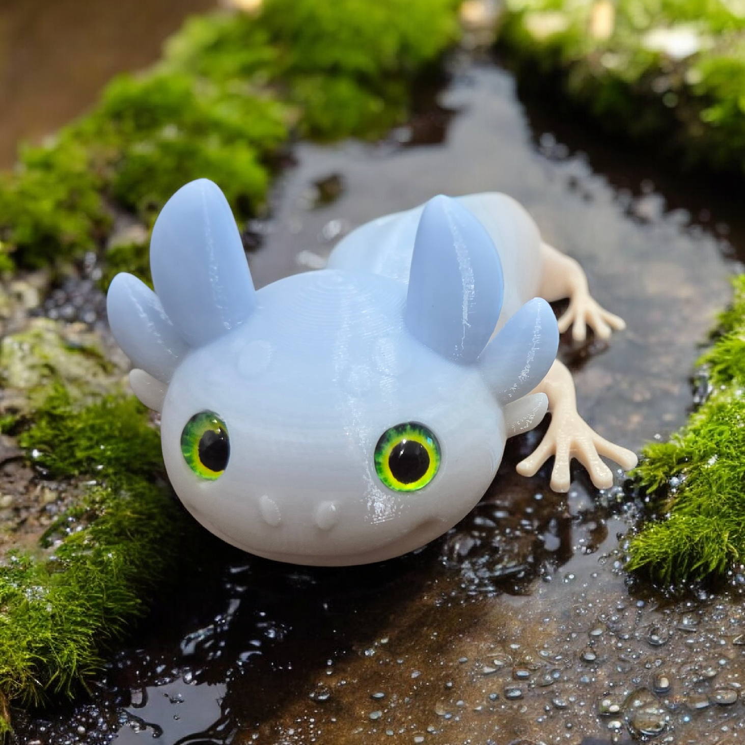 Articulated Head Axolotl - 6mm + 8mm glass eye compatible