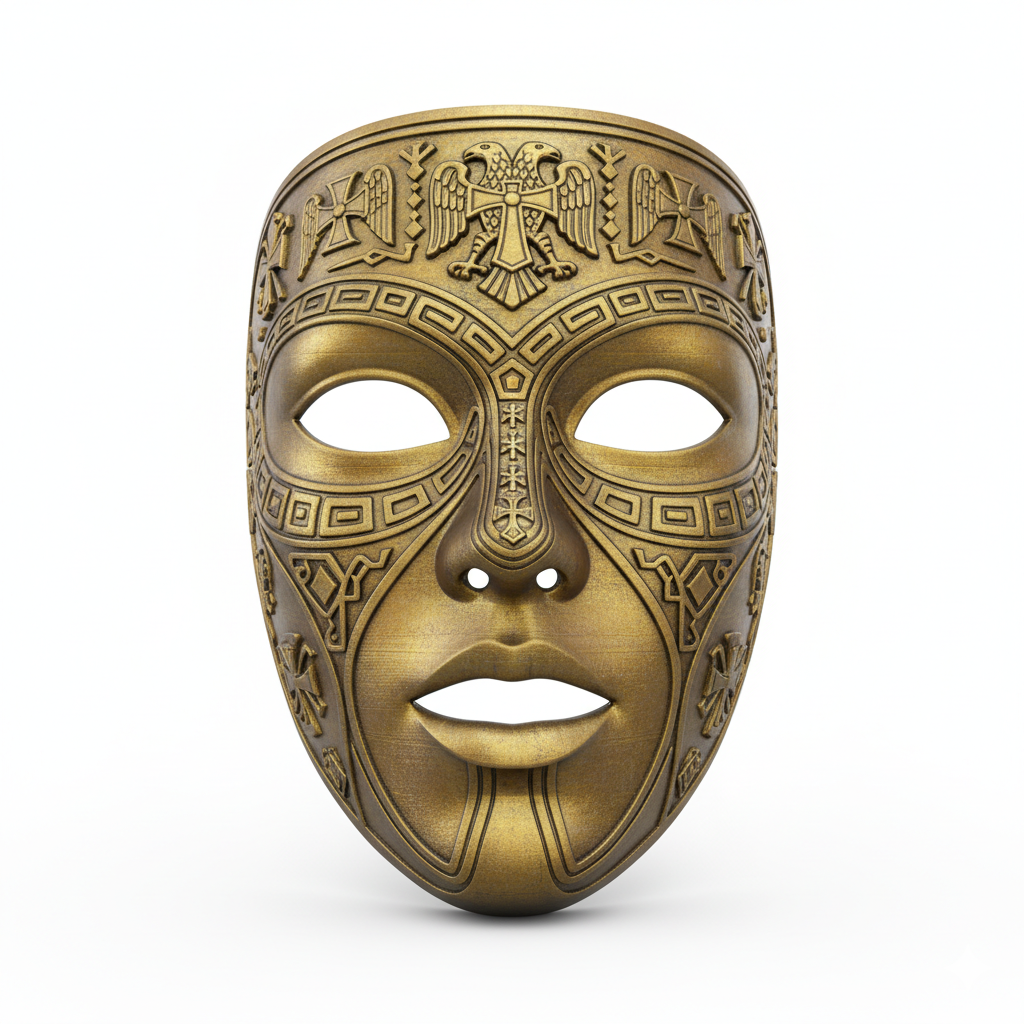 Byzantine Golden Emperor, mask, cosplay, wearable, costume, face, helmet