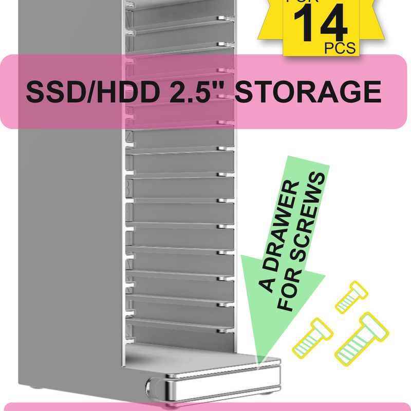 SSD or HDD 2,5＂ STORAGE with a drawer for screws by ANYBY | Download ...