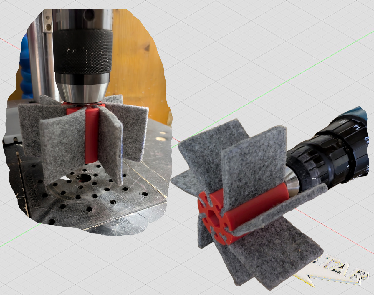 Poliermopp mit Filzpads / polishing Mop with felt pads