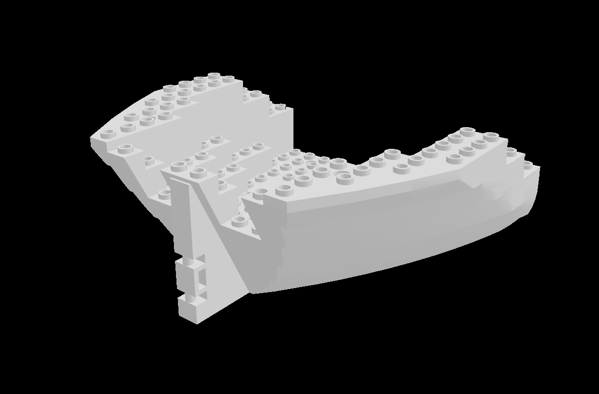 Lego Compatible (2559c03.dat) Boat Hull Large Stern 14 x 16 x 5 1/3 with Top