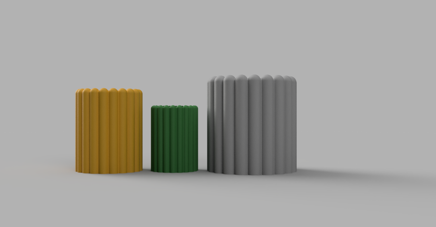Aesthetic pen cup in three sizes