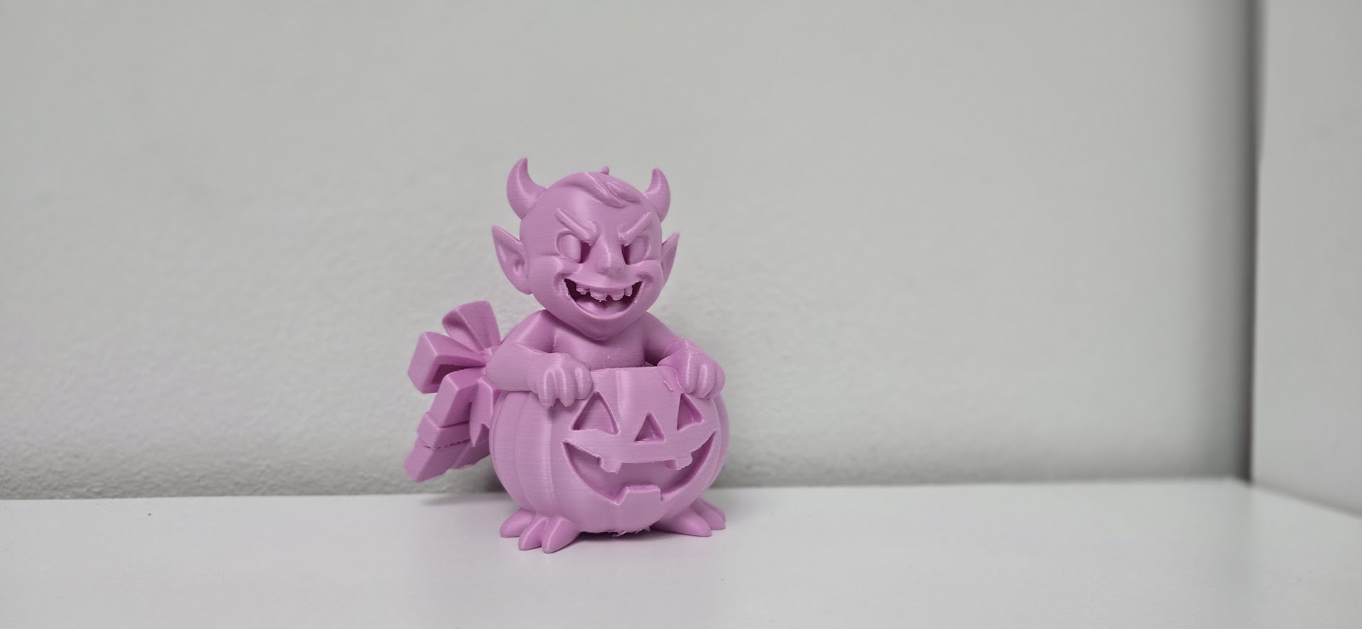 Halloween Devil in Pumpkin Cauldron