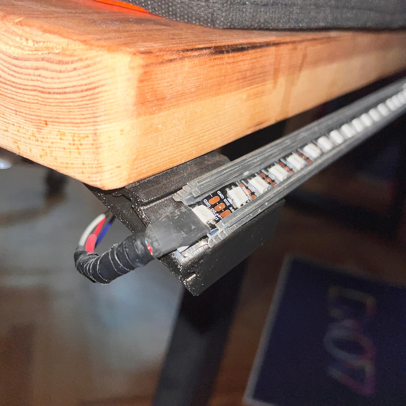 LedStrip Fixture Holder Behind Desk