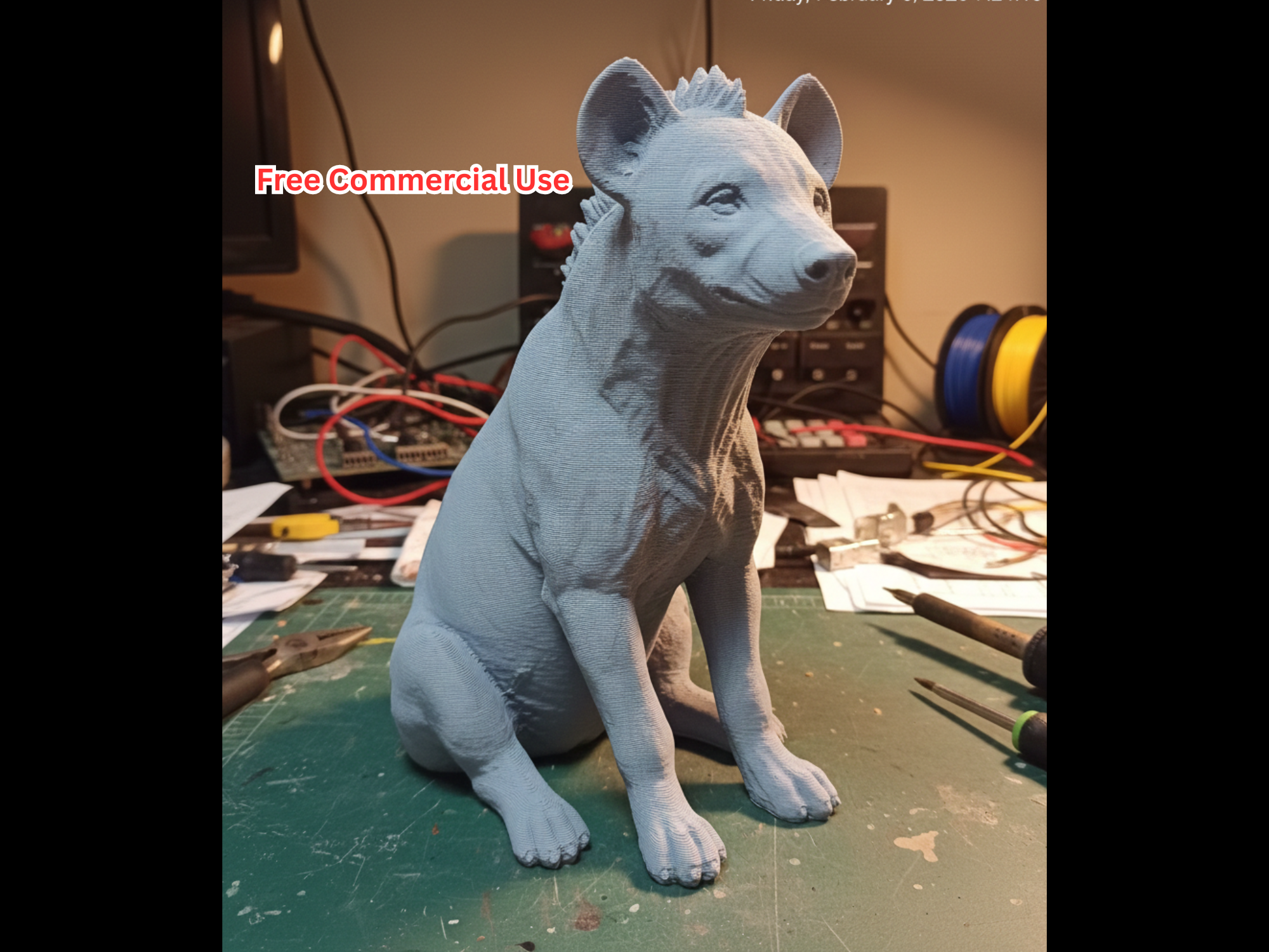 Semi-Realistic Hyena Statue