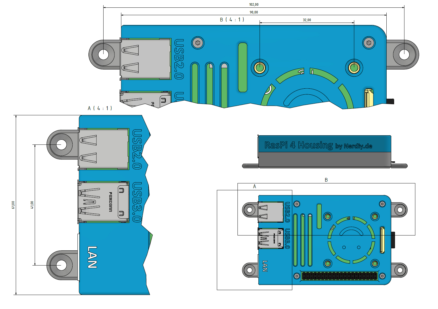 Raspberry Pi 4 case by Nerdiy.de — miniatura 6