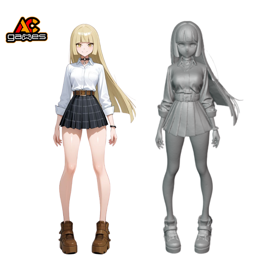 Tania – Modern Schoolgirl STL Model for 3D Printing