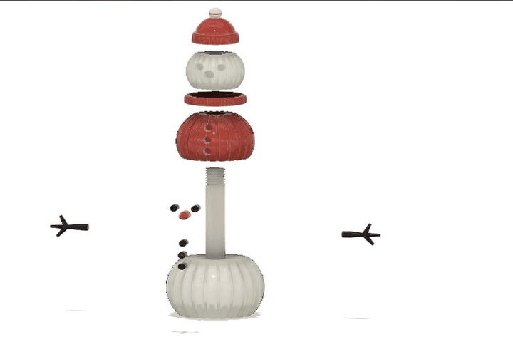 Miniatura 2 do modelo 3D Modern Modular Snowman
