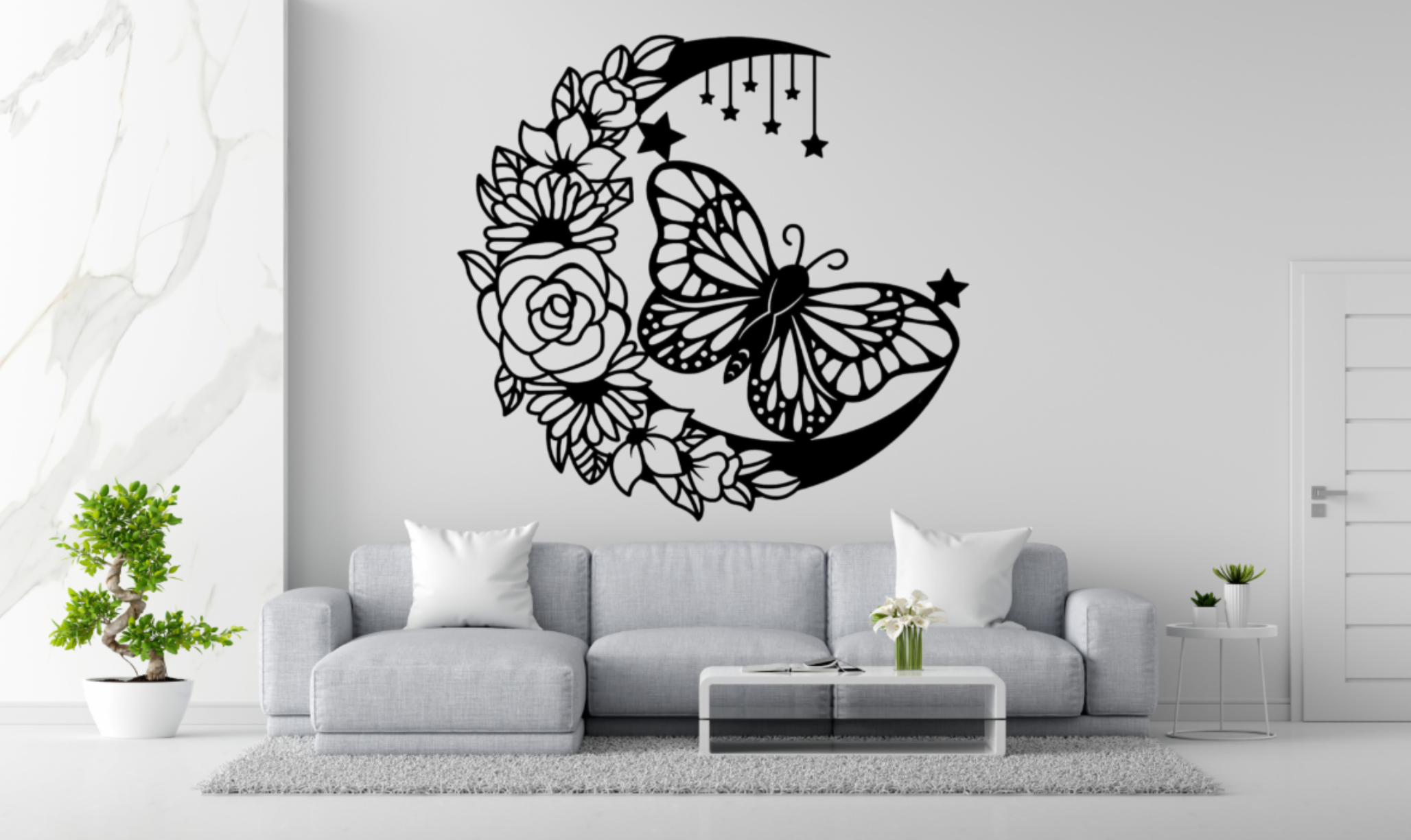 WallArt Butterfly Flowers 004
