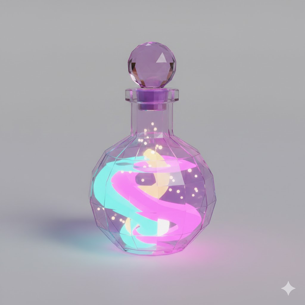 Low Poly Magic Potion Bottle
